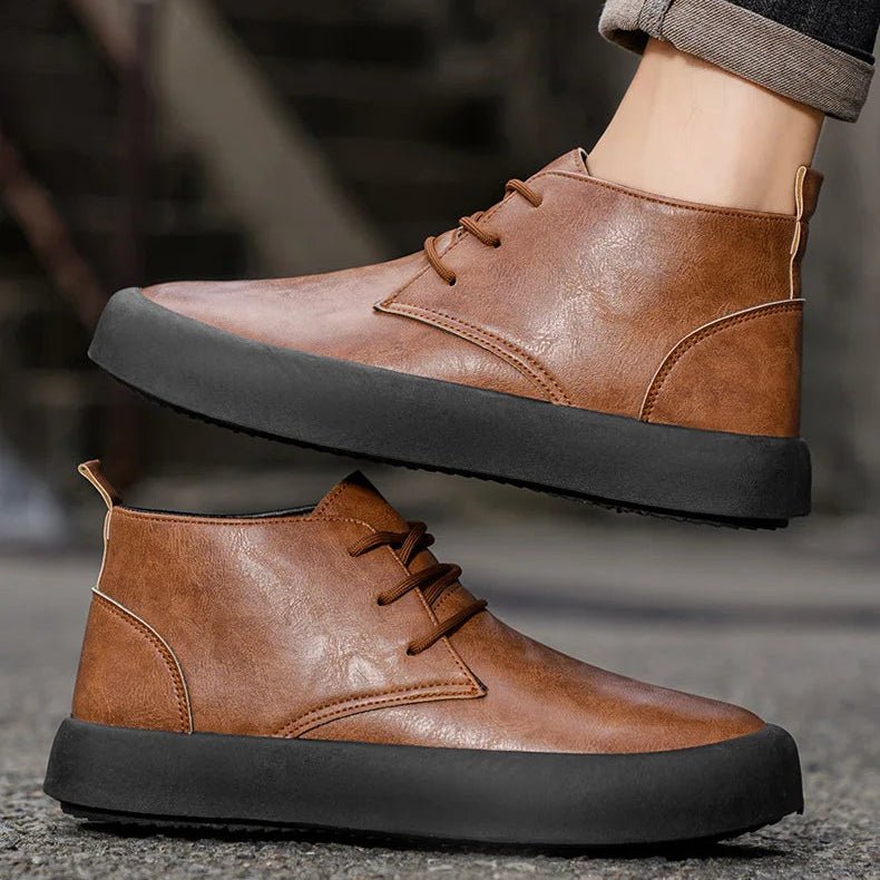 Stefan | Herren Leder Chukka Boots Gepolsterte Sohle Schnürung