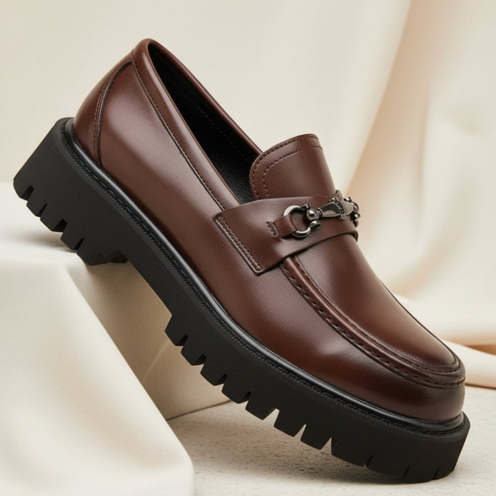 Florian | Herren Leder Loafer Business Schuhe mit Metallschnalle