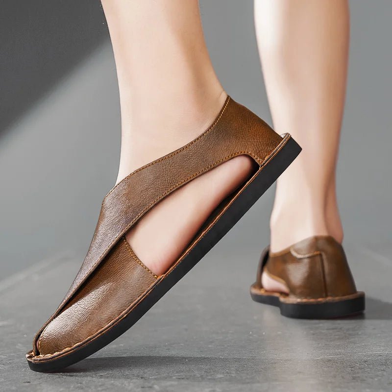 Stefan | Herren Leder-Sandalen Crossover-Design Italienisches Kalbsleder