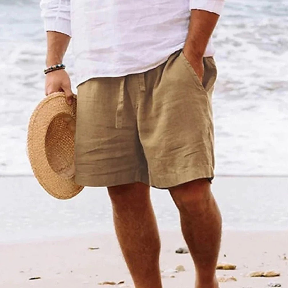 Moritz | Herren Leinen Bermuda-Shorts mit Kordelzug