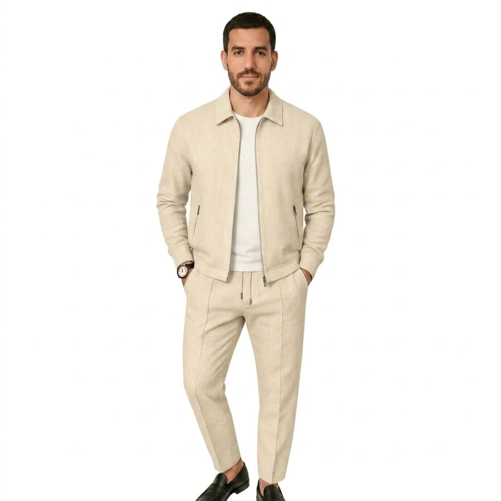 Herren Loungewear-Set mit Reißverschlussjacke und Hose mit Kordelzug