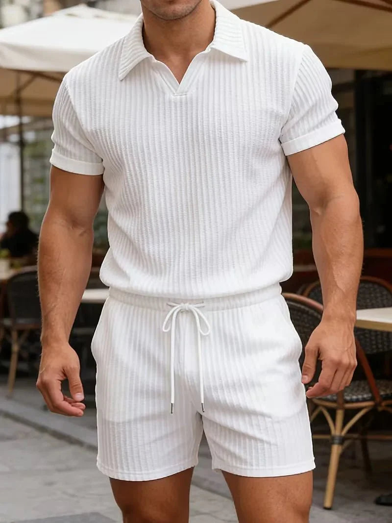 Herren Polo Zweiteiler Set mit Shorts
