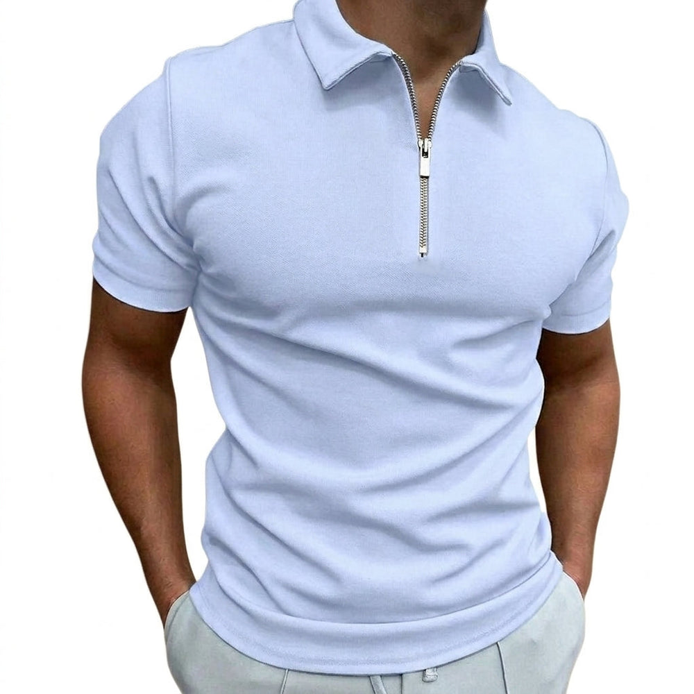 Herren-Polohemd mit Kurzarm und Reißverschluss