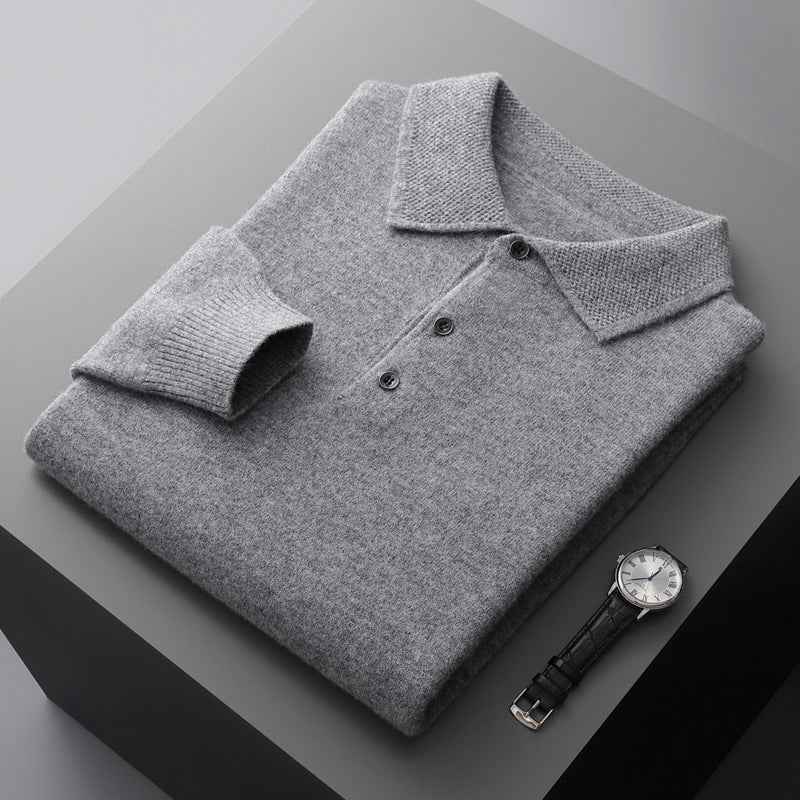 Herren Pullover Mit Knopfleiste