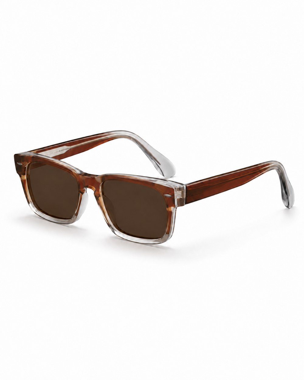 Herren Rechteckige randlose Sonnenbrille mit geraden Bügeln