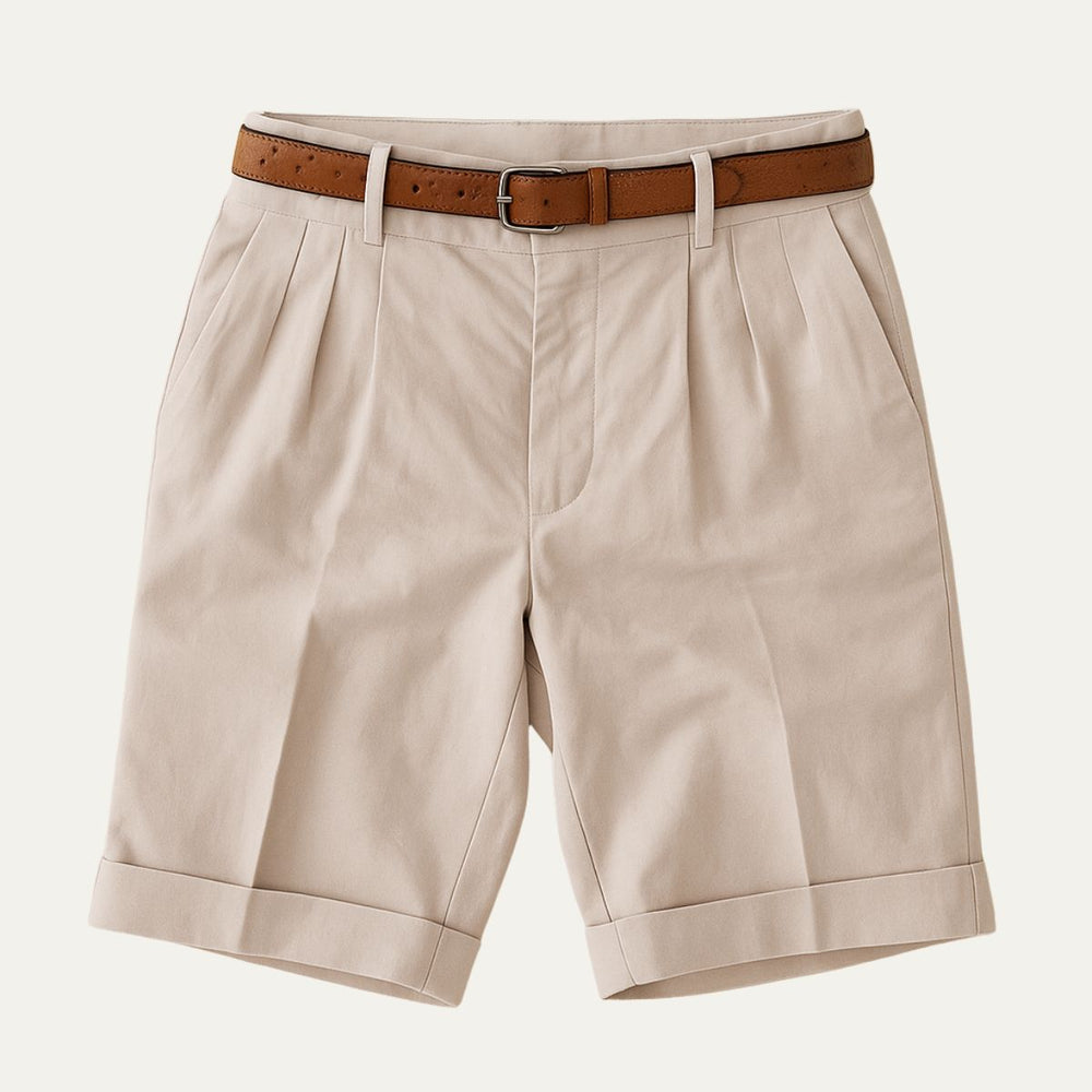 Herren Shorts mit Falten und Gürtel