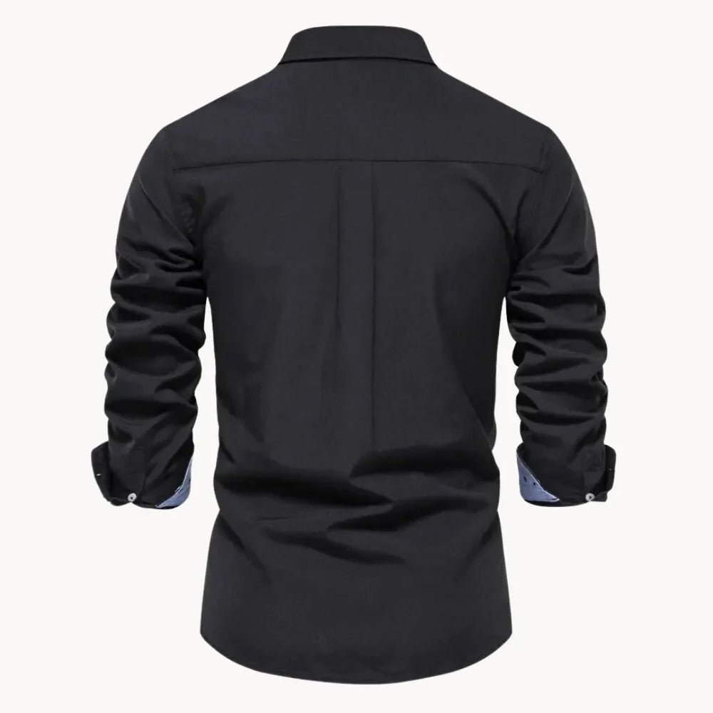 Herren Slim Fit Hemd mit Kontrastkragen
