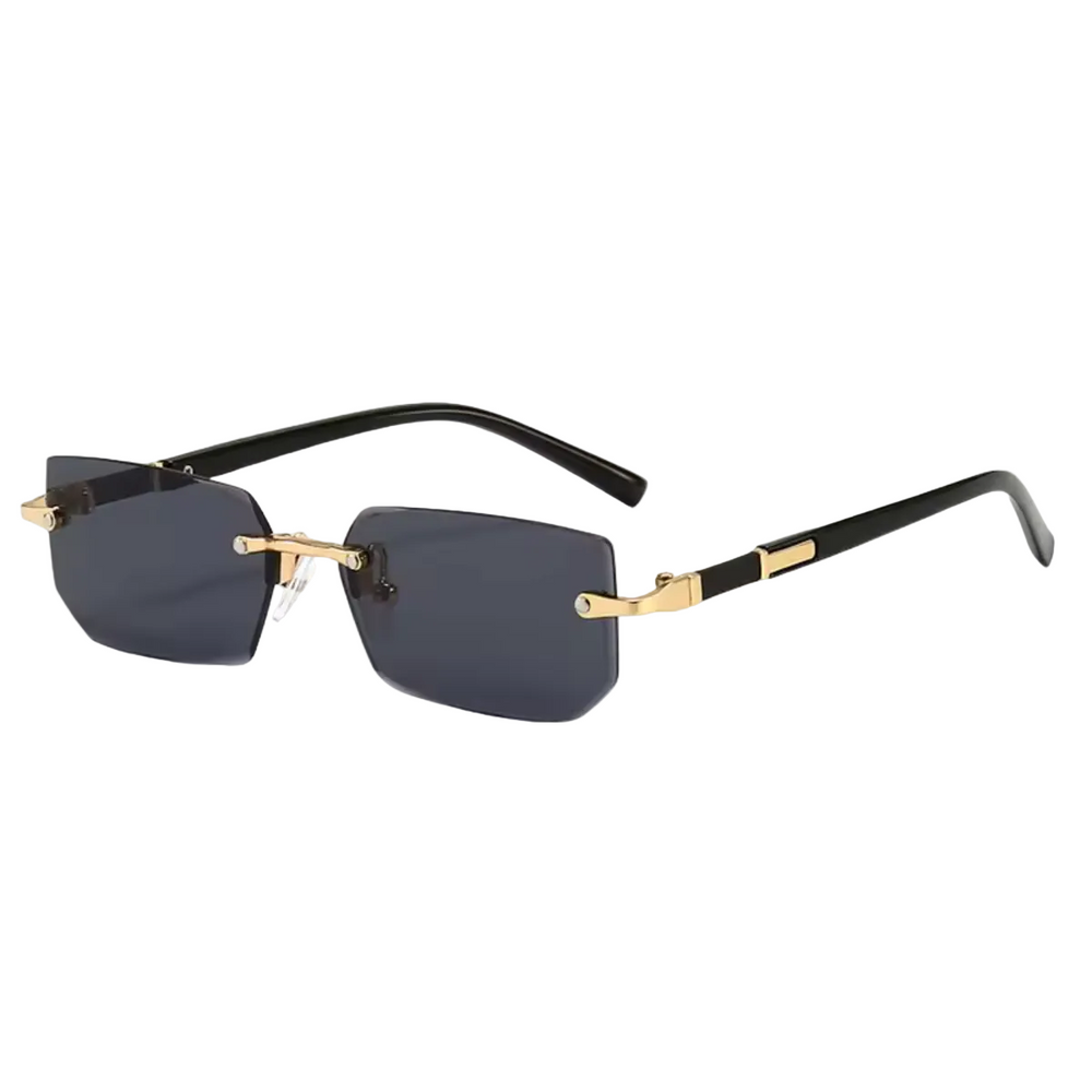 Herren Sonnenbrille mit rechteckigen Gläsern und Metallsteg