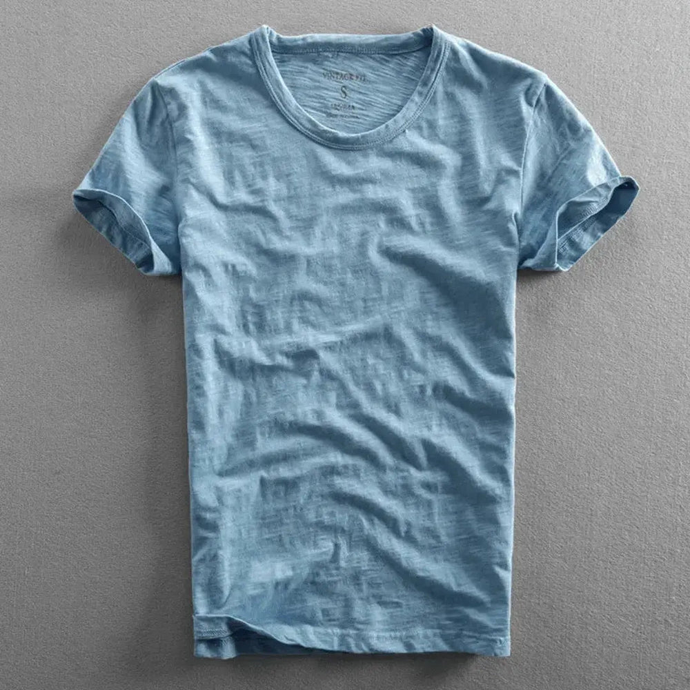 Herren T-Shirt mit Rundhalsausschnitt und Slub-Struktur