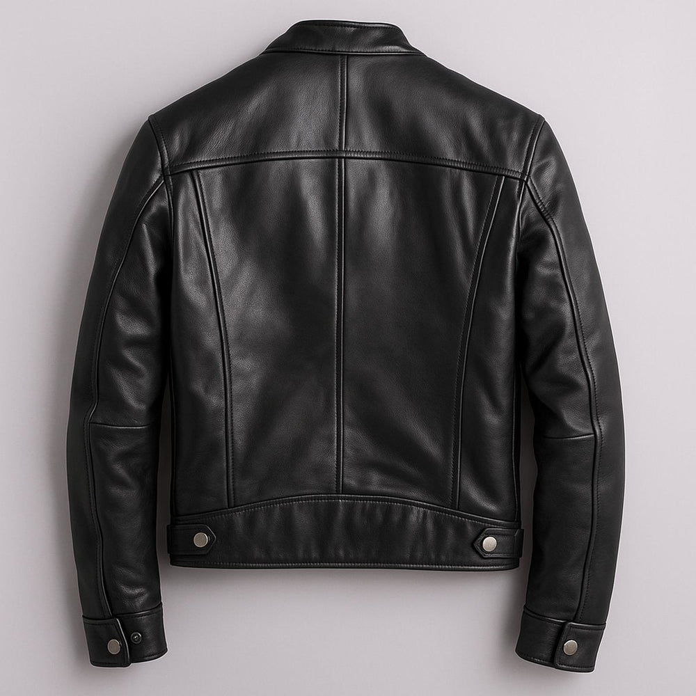 Simon | Herren Vintage Biker Lederjacke Reißverschluss Vier-Taschen-Design