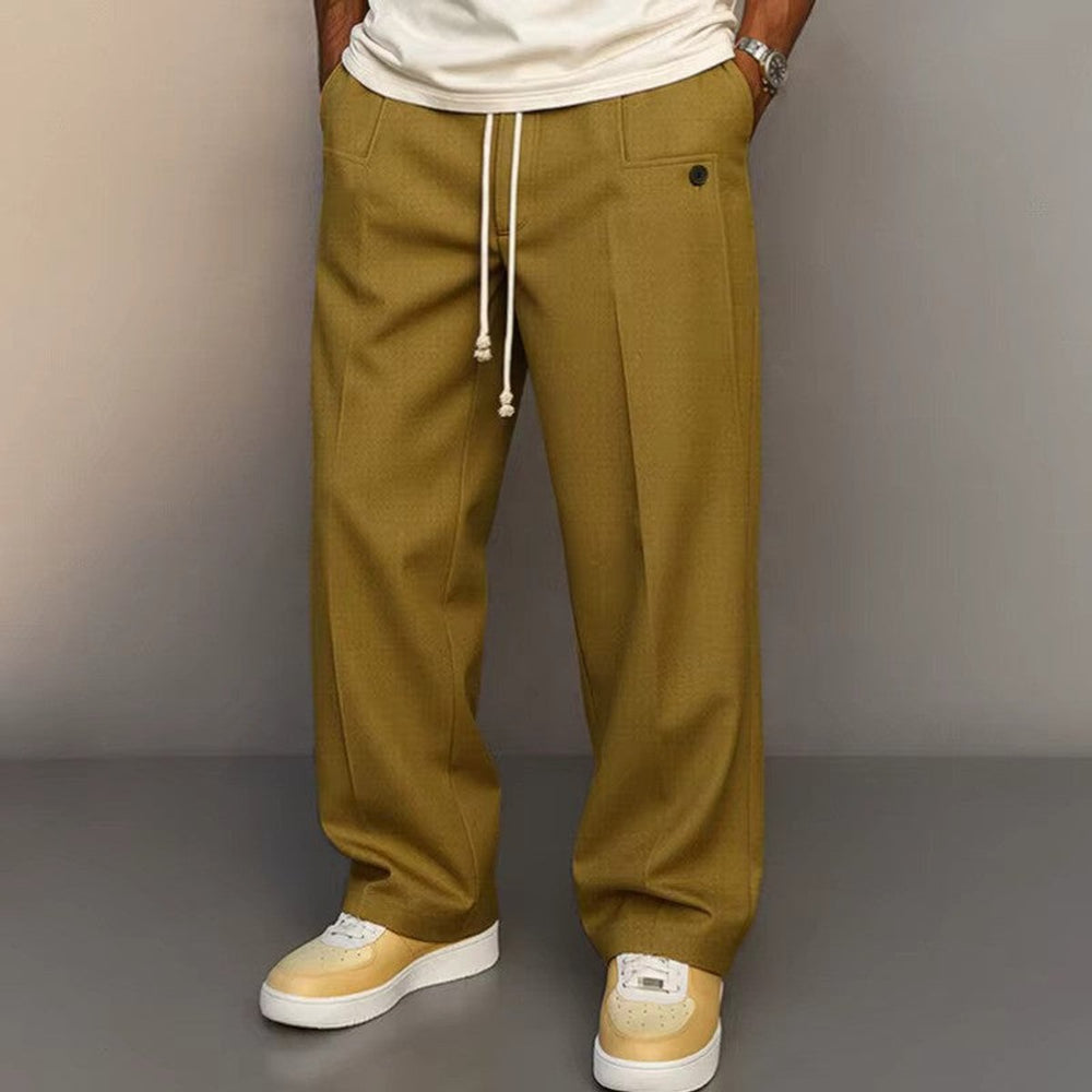 Leon | Herren Weite Komfort-Hose Kordelzug Moderne Freizeithose
