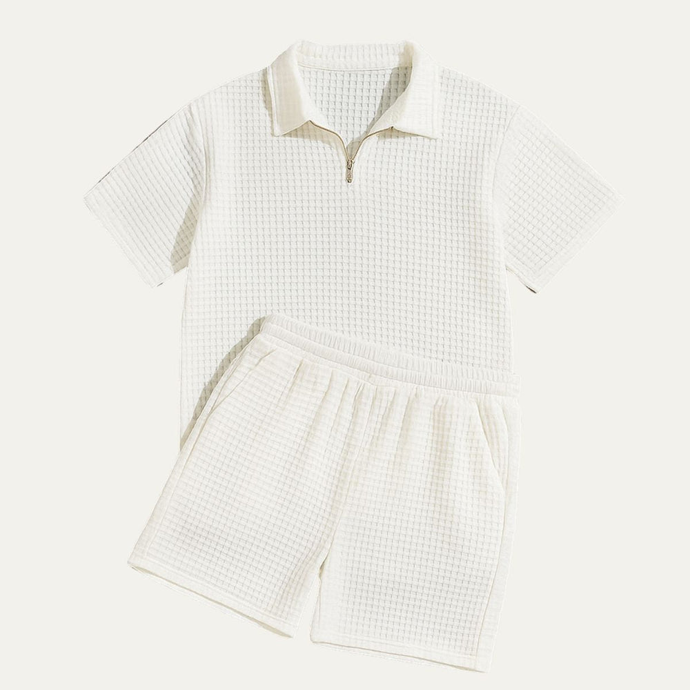Herren Zweiteiliges Set mit Kurzarmshirt und Shorts mit Struktur