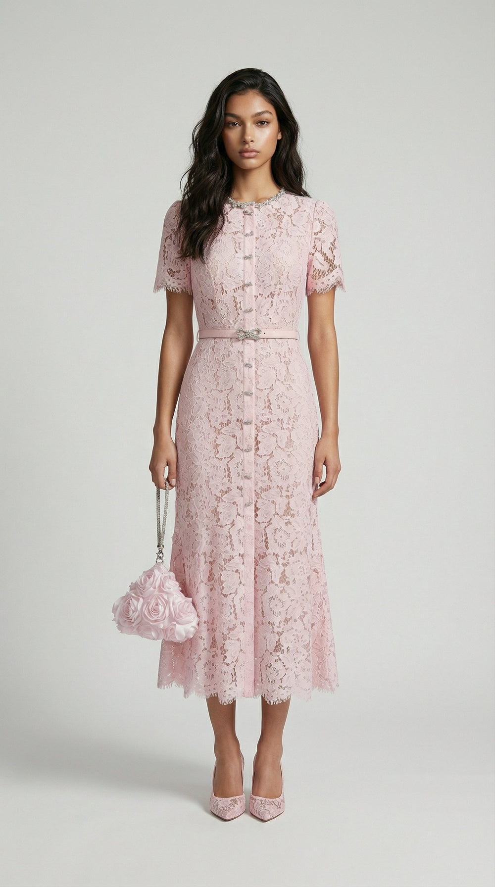 Damen elegantes Spitzen Fischschwanz Abendkleid