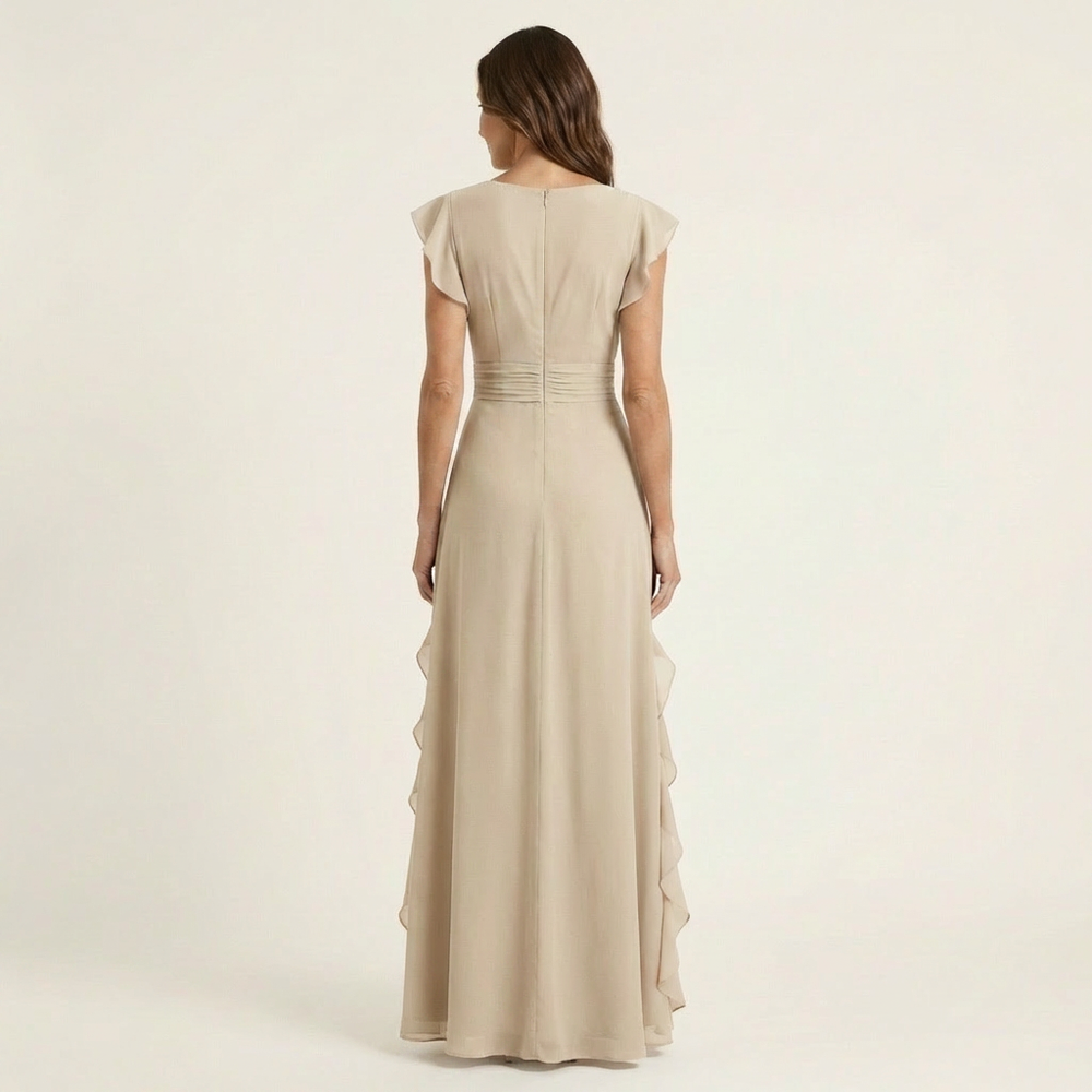 Delyth - Elegantes Rüschen-Maxikleid