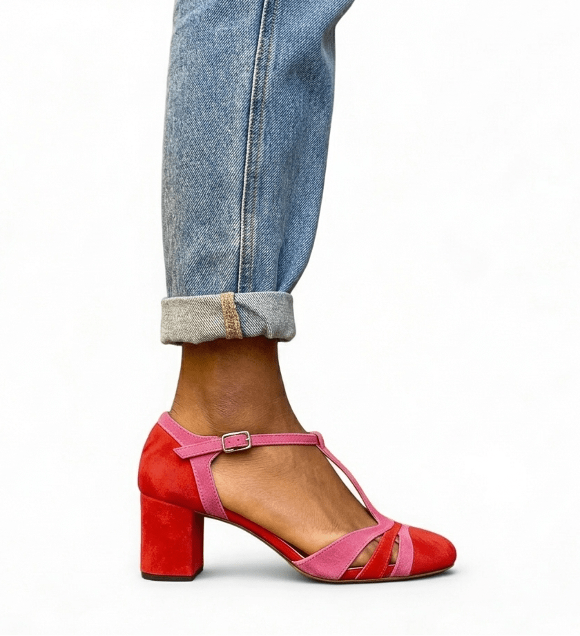 High Heels Mit Blockabsatz Und Knöchelriemen