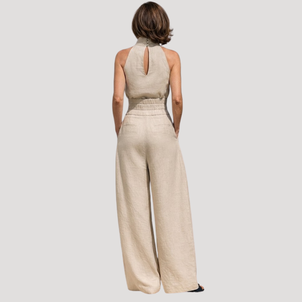 Ilaria | Damen Zweiteiler Rollkragen Oberteil Weite Hose Set