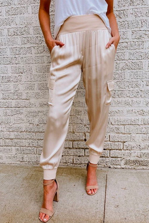 Ilvara | Damen High Waist Cargohose mit Taschen