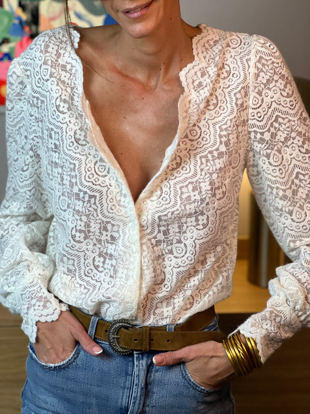 Sofia | Stilvolle Spitzenbluse Damen