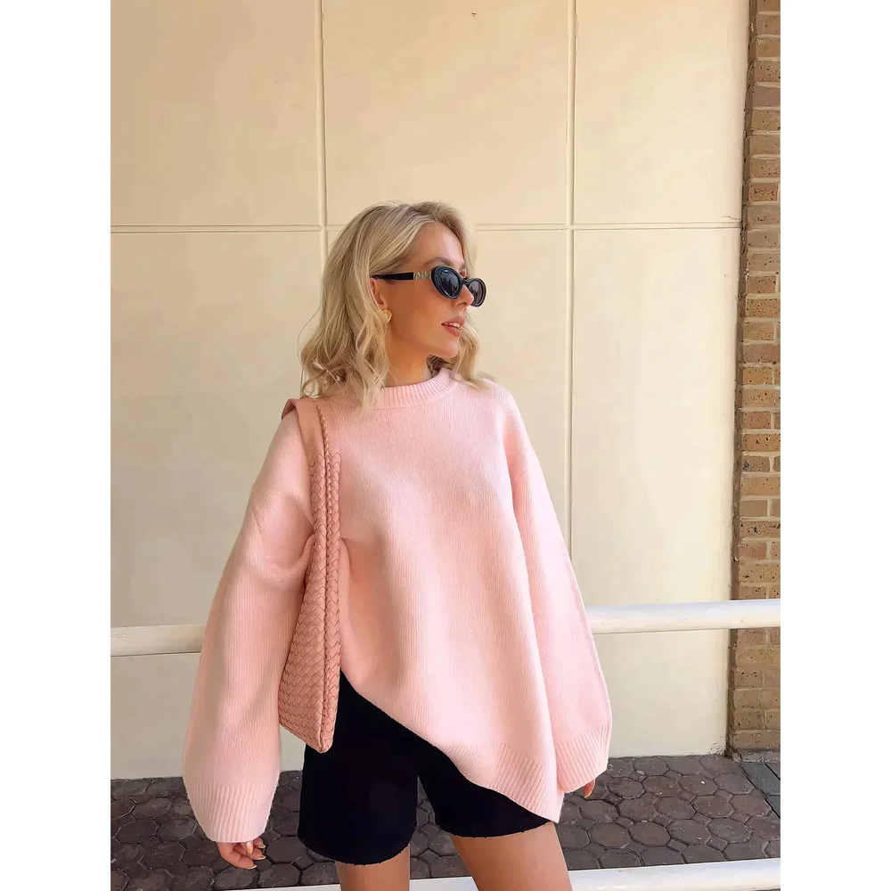 Paula | Stylischer Cozy Pullover Damen pink & chic