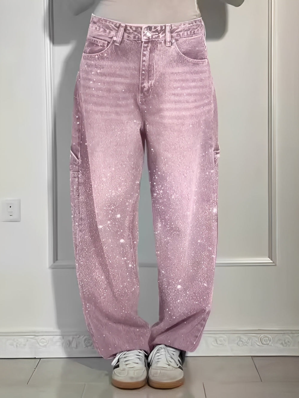 Sami - Stilvolle Weitbein-Jeans mit Glitzer