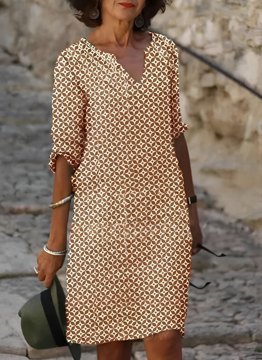 Kristina - Stilvolles Midikleid mit halblangen Ärmeln für Damen