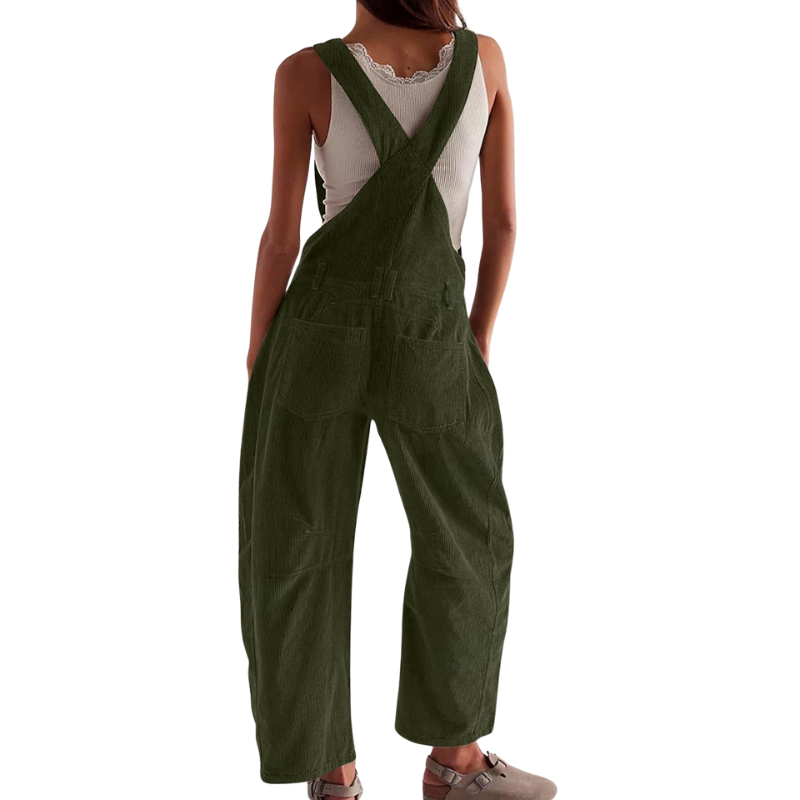 Imogen | Damen Latzhose Overall mit Weitem Bein