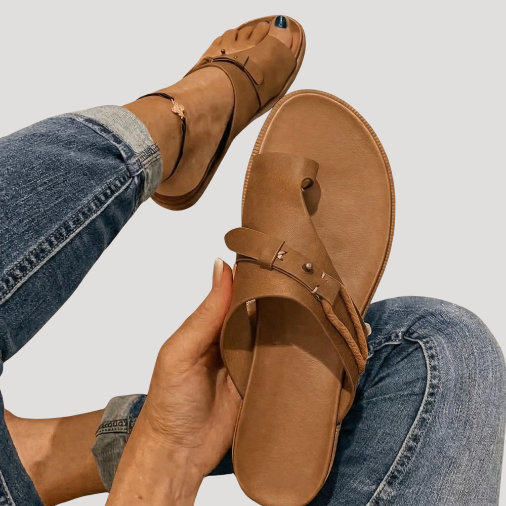 Johanna | Damen Zehensandalen Flach Sommer