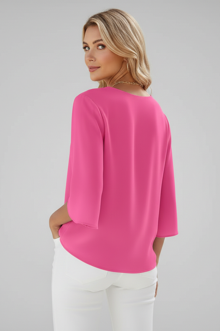 Josefine | Damen V-Ausschnitt 3/4 Arm Bluse