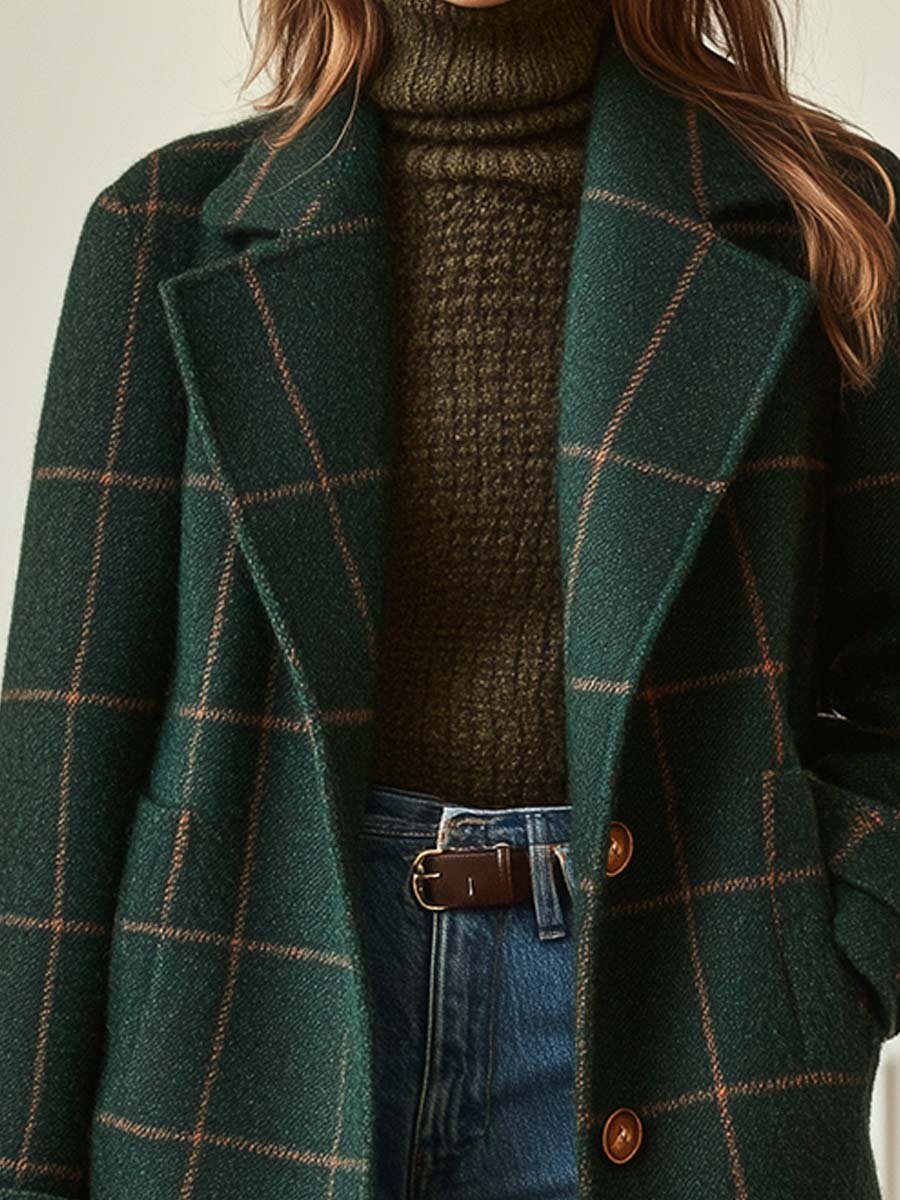 Gerhild | Retro Revers Karo Mantel
