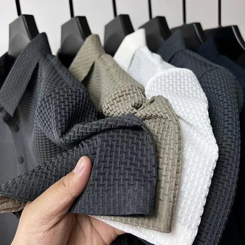Kasper | Herren Strukturiertes Poloshirt Kurzarm