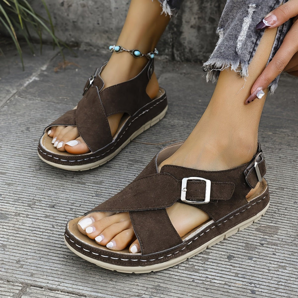 Klara | Damen Riemchen Platform Sandalen