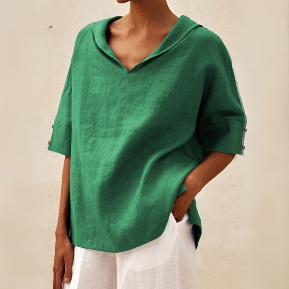 Daniela | Damen Frühling Locker Geschnittenes V-Neck Top