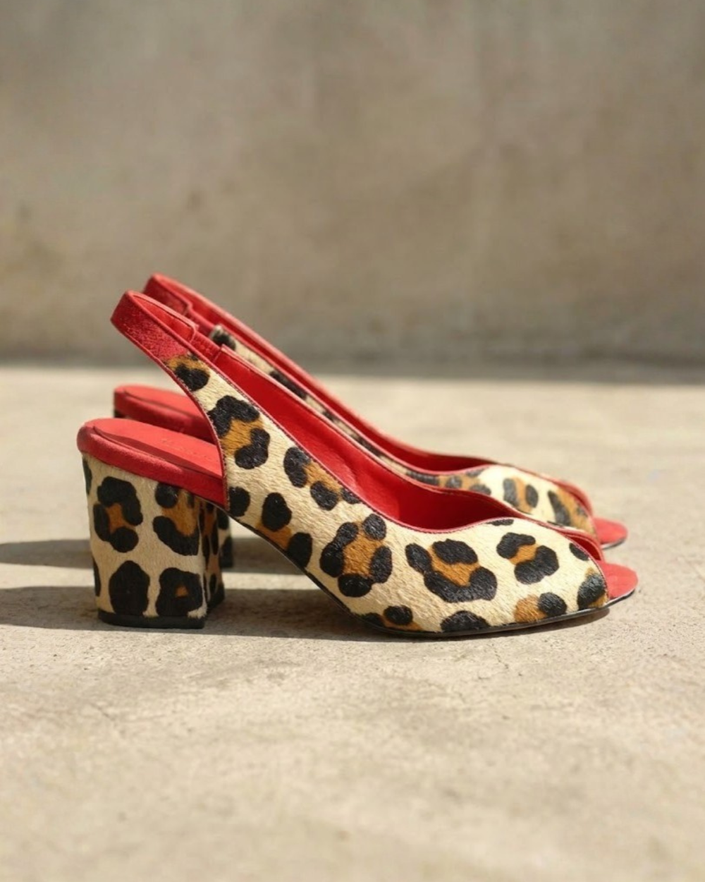 Leona | Damen Leopardenmuster Block Absatz Sandalette