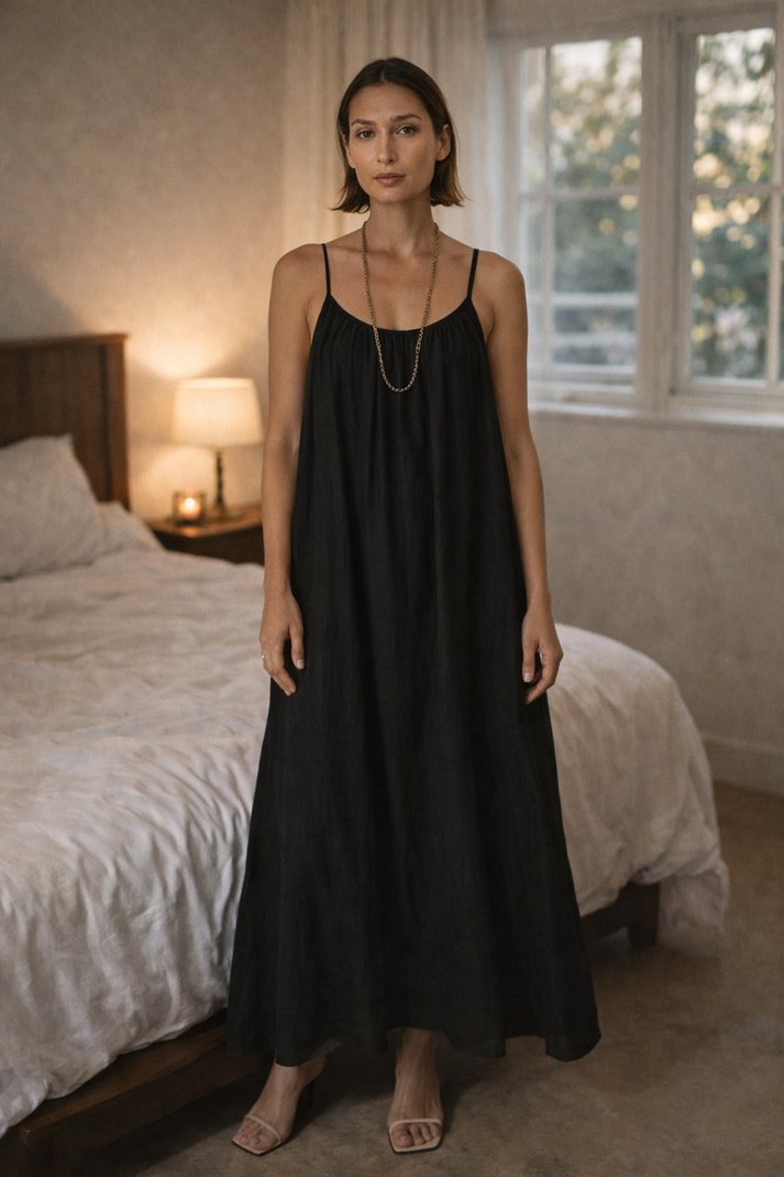 Buvini - Elegantes Rückenfreies Loungewear Kleid Für Den Sommer