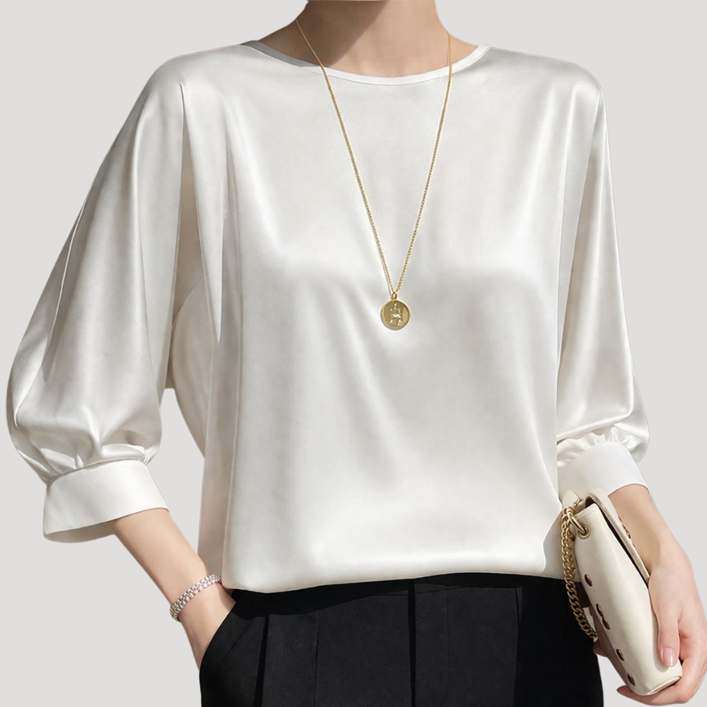 Lysandra | Damen Rundhals Langarm Bluse