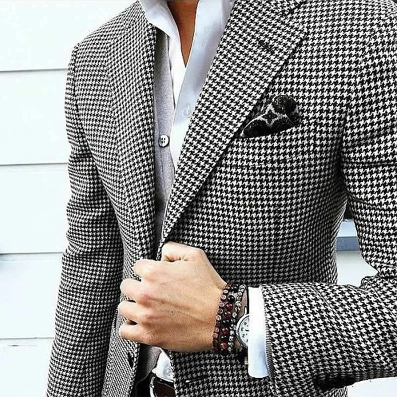 Matteo | Herren Hahnentritt Muster Blazer Sakko