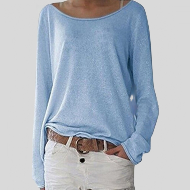 Mirka | Damen Langarmshirt Rundhals Legerer Schnitt