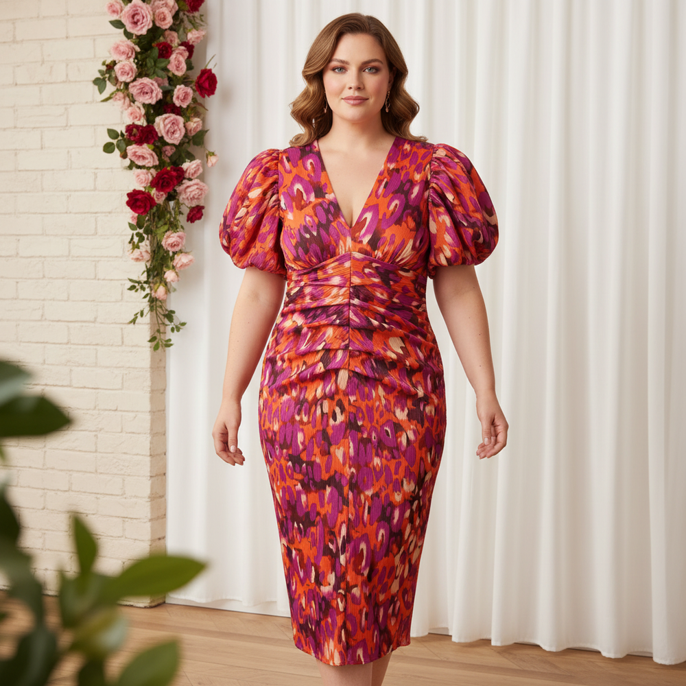 Lonica – Elegantes Kleid Mit V-Ausschnitt