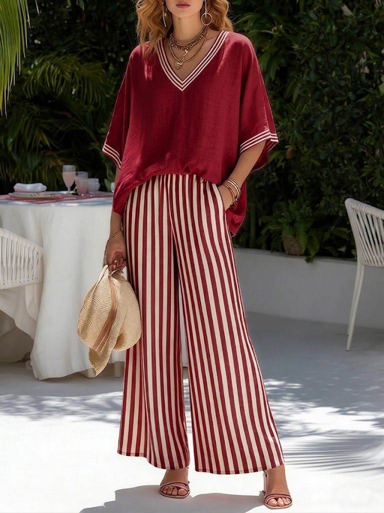 Alira Gestreiftes Zweiteiliges Set