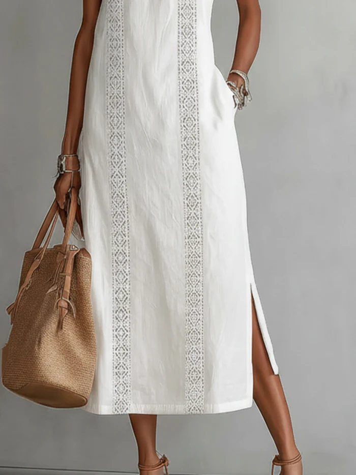 Jimena - Midi-Kleid mit stylischem Mao-Kragen