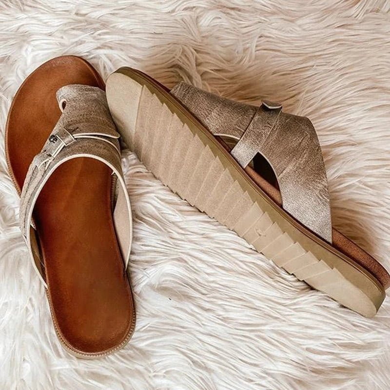 Lena | Orthopädische Sandalen Comfort Zehentrenner Veganes Leder