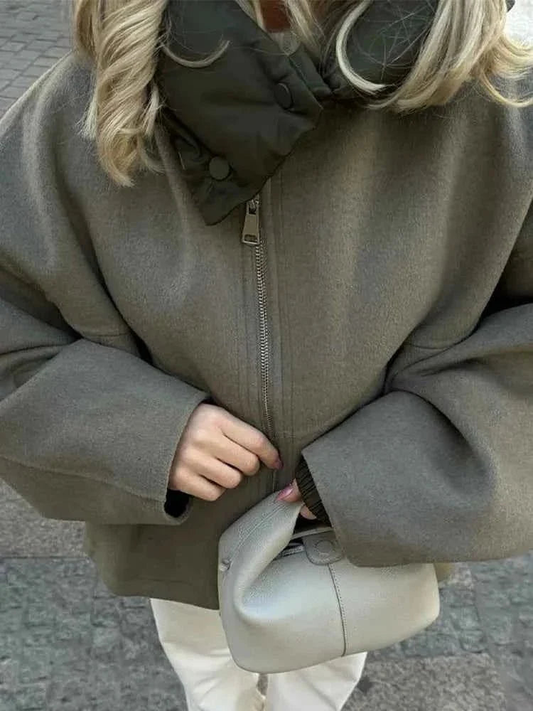 Oversize Steppjacke mit Kapuze
