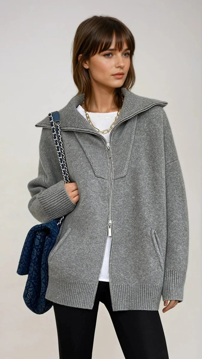 Oversized Offener Kragen-Cardigan