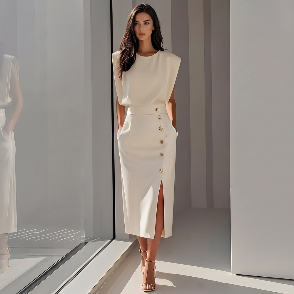 Daniela - Elegantes Midikleid mit Schlitz