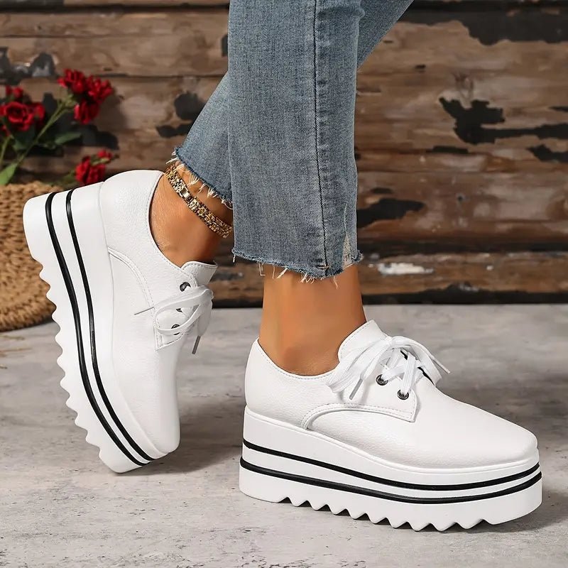 Elfriede | Platform Oxford Schuhe Wedge Sneaker Schnürung