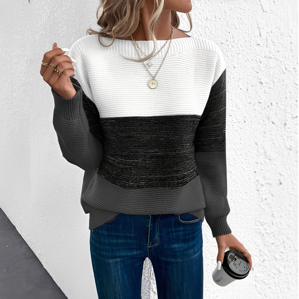 Strickpullover Damen Colorblock