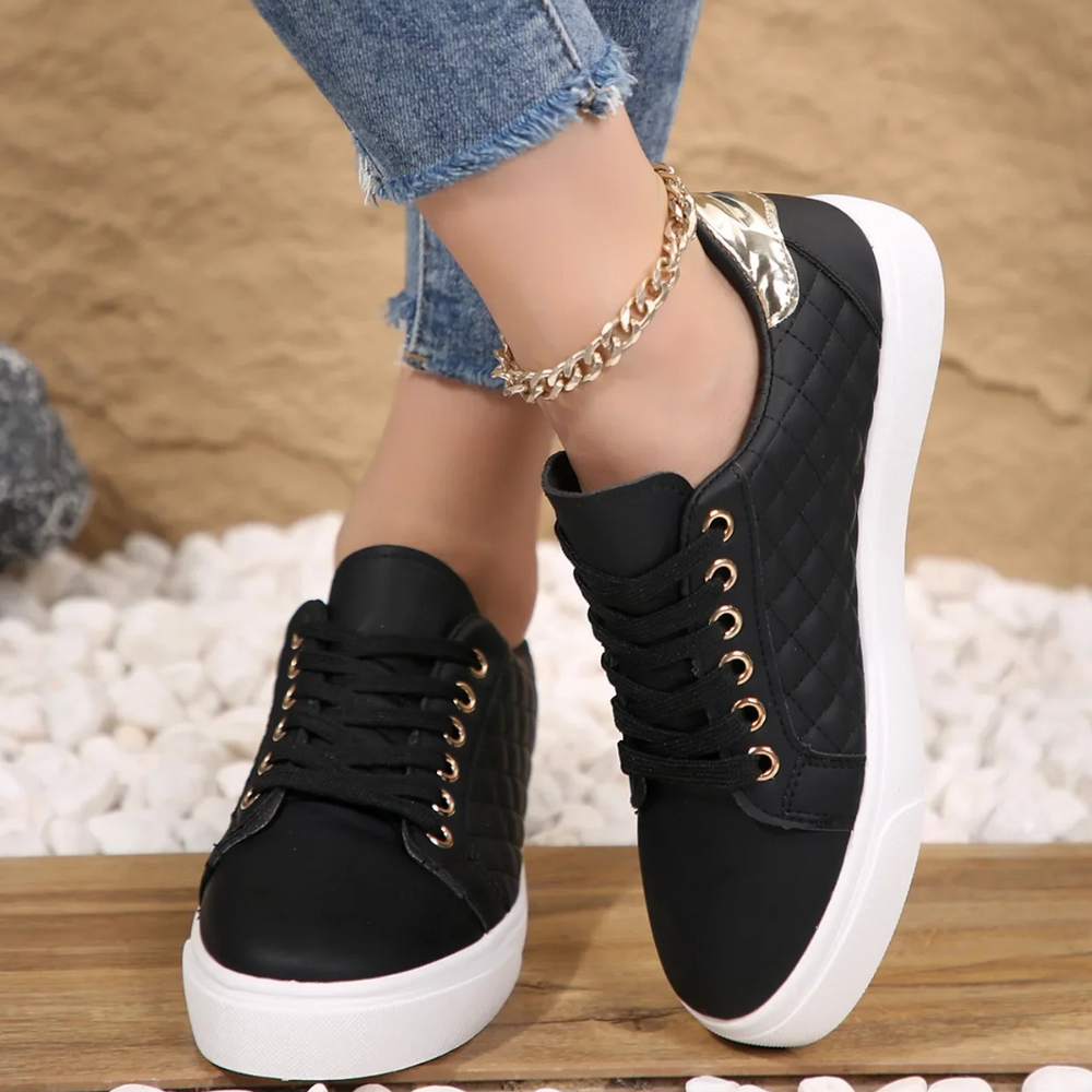 Marion | Damen Freizeit-Sneaker mit Steppung und Schnürung