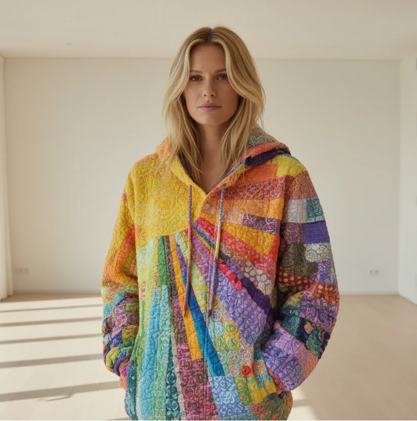 Sorienna - Kuschelweicher Patchwork-Hoodie