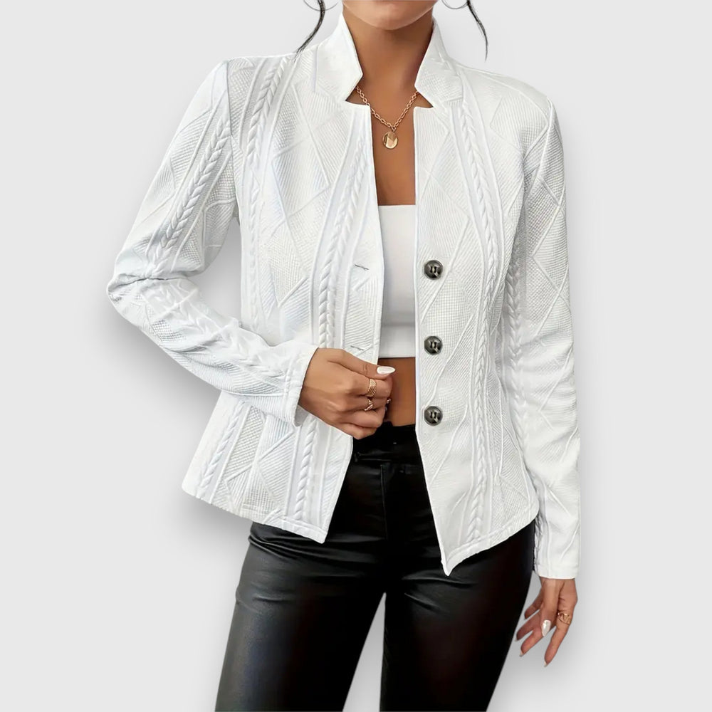 Reina | Damen Troyer Pullover Zopfmuster Langarm Anliegend