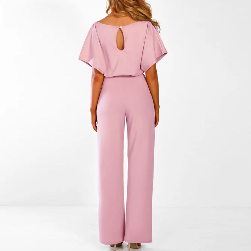 Rosalinde | Damen Jumpsuit Mit Weiten Beinen Und Gürtel